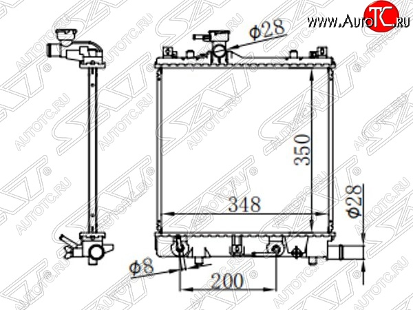 7 399 р. Радиатор двигателя SAT Suzuki Wagon R MH23S (2008-2012)  с доставкой в г. Краснодар