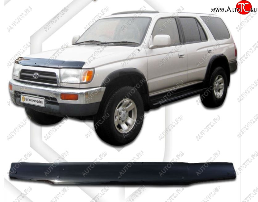 1 999 р. Дефлектор капота (RZN180, RZN185, VZN180, VZN185, VZN180, VZN185) CA-Plastiс  Toyota 4Runner  N180 (1995-2002) 5 дв. дорестайлинг, рестайлинг (Classic черный, Без надписи)  с доставкой в г. Краснодар