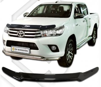 Дефлектор капота CA-Plastiс Toyota (Тойота) Hilux (Хайлюкс)  AN120 (2016-2020) AN120 дорестайлинг, 1-ый рестайлинг