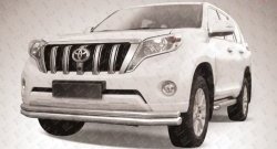 Двойная длинная защита переднего бампера (d76 и 57 мм) Slitkoff Toyota (Тойота) Land Cruiser Prado (Лэнд)  J150 (2013-2017) J150 1-ый рестайлинг