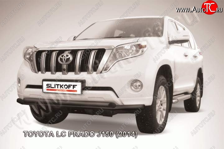 14 449 р. Защита переднего бампер Slitkoff Toyota Land Cruiser Prado J150 1-ый рестайлинг (2013-2017) (Цвет: серебристый)  с доставкой в г. Краснодар