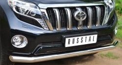 21 349 р. Одинарная защита переднего бампера диаметром 76 мм SLITKOFF  Toyota Land Cruiser Prado  J150 (2013-2017) 1-ый рестайлинг  с доставкой в г. Краснодар. Увеличить фотографию 2