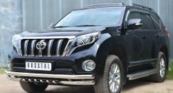 16 499 р. Защита порогов из круглой трубы диаметром 42 мм SLITKOFF Toyota Land Cruiser Prado J150 1-ый рестайлинг (2013-2017)  с доставкой в г. Краснодар. Увеличить фотографию 4