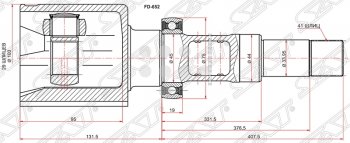 Шрус (внутренний/левый) SAT (25*20*35 мм) Toyota Wish XE20 дорестайлинг (2009-2012)