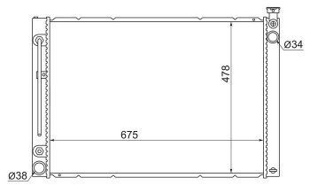 Радиатор двигателя SAT Toyota (Тойота) Alphard (Алфард)  H10 (2002-2008) H10 дорестайлинг, рестайлинг