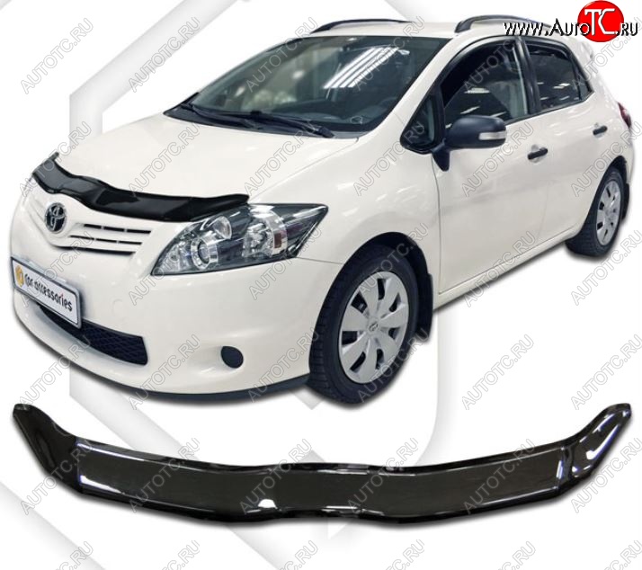 1 899 р. Дефлектор капота CA-Plastiс  Toyota Auris  E150 (2010-2012) хэтчбэк 5 дв. рестайлинг (Classic черный, Без надписи)  с доставкой в г. Краснодар