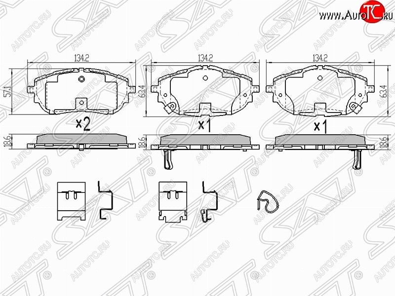 1 549 р. Колодки тормозные (передние) SAT  Toyota Auris  E180 - Corolla ( E150,  E180)  с доставкой в г. Краснодар