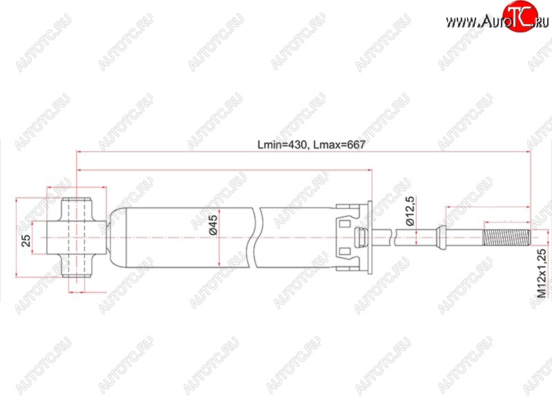 2 579 р. Амортизатор задний LH=RH SAT Toyota Corolla Rumion E150 (2007-2015)  с доставкой в г. Краснодар