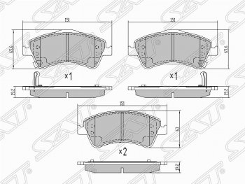 Колодки тормозные (передние) SAT Toyota Avensis T270 универсал 1-ый рестайлинг (2011-2015)