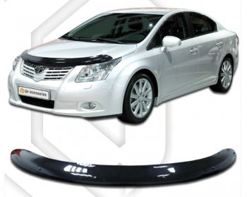 2 199 р. Дефлектор капота CA-Plastiс Toyota Avensis T270 седан дорестайлинг (2008-2011) (Classic черный, Без надписи)  с доставкой в г. Краснодар. Увеличить фотографию 1