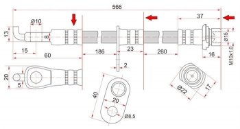 Тормозной шланг SAT (левый/правый) Toyota bB 1 (2000-2005)