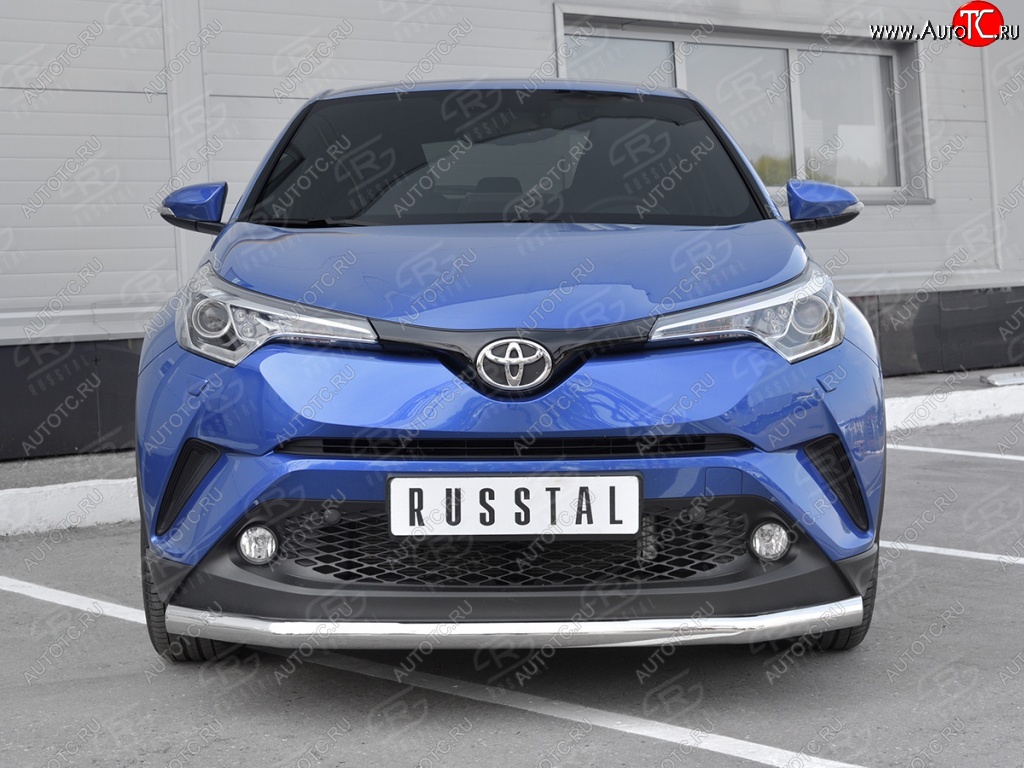 17 299 р. Защита переднего бампера (Ø63 мм, нержавейка) SLITKOFF  Toyota C-HR  NGX10, ZGX10 (2016-2019) дорестайлинг  с доставкой в г. Краснодар