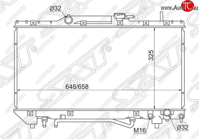 5 749 р. Радиатор двигателя SAT Toyota Caldina T190 дорестайлинг универсал (1992-1995)  с доставкой в г. Краснодар