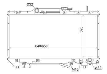 Радиатор двигателя SAT Toyota Caldina T190 дорестайлинг универсал (1992-1995)