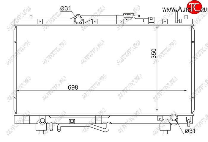 7 249 р. Радиатор двигателя SAT (пластинчатый, пробка радиатора R102A)  Toyota Caldina ( T190,  T210) - Corona Premio  T210  с доставкой в г. Краснодар