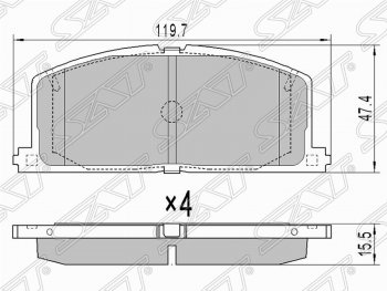 Колодки тормозные (передние) SAT Toyota Caldina T210 дорестайлинг универсал (1997-1999)