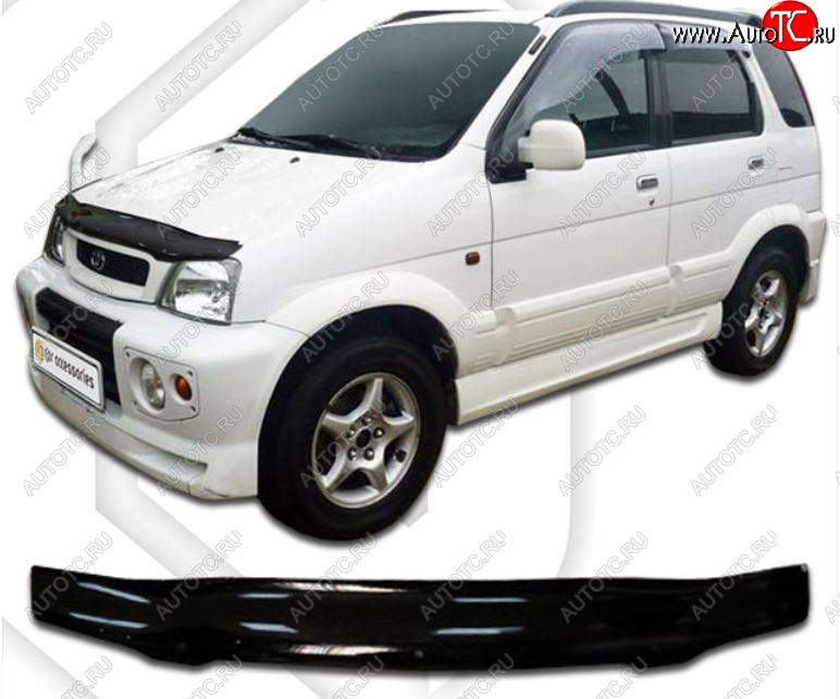 1 999 р. Дефлектор капота (J100,102,122) CA-Plastiс  Toyota Cami  J100 (1999-2000) дорестайлинг (Classic черный, Без надписи)  с доставкой в г. Краснодар