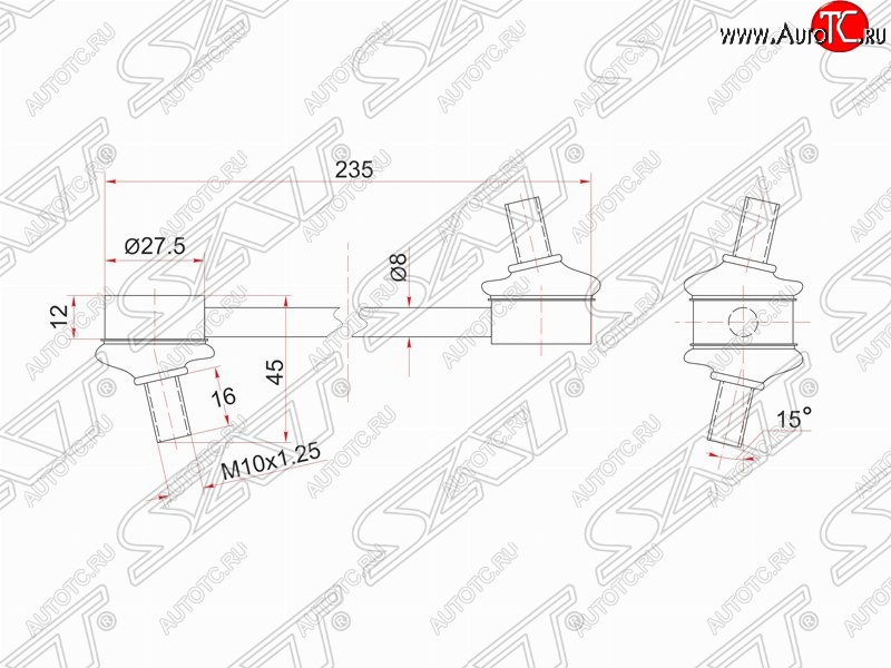 539 р. Стойка (тяга) заднего стабилизатора SAT  Toyota Camry  V30 - Vista  седан  с доставкой в г. Краснодар