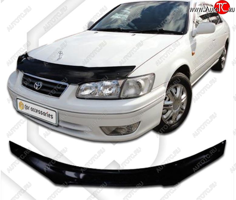 2 079 р. Дефлектор капота  Camry Gracia Wagon (MCV21W, MCV25W, SXV20W, SXV25W) CA-Plastiс  Toyota Camry  XV20 (1999-2001) (Classic черный, Без надписи)  с доставкой в г. Краснодар