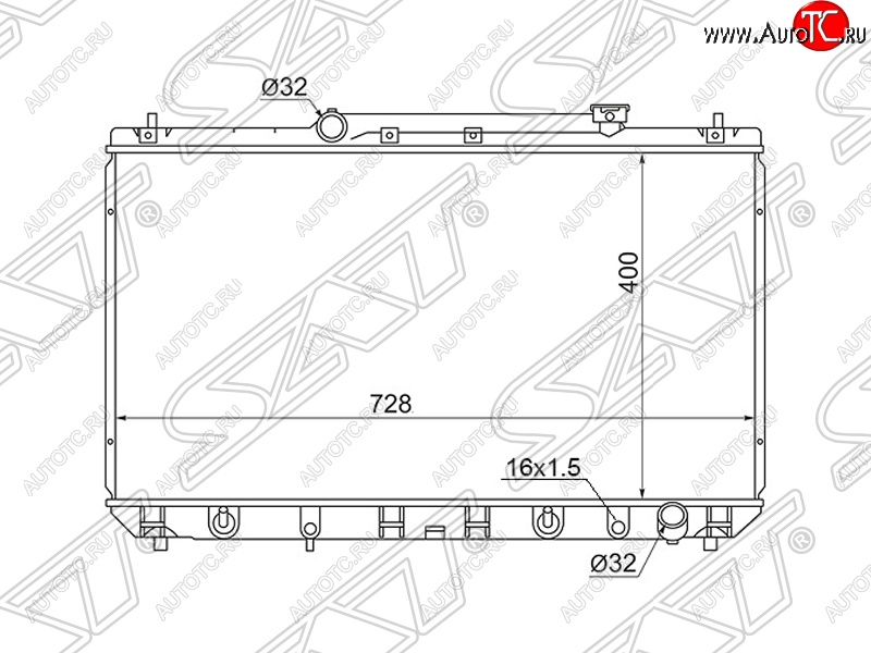 6 649 р. Радиатор двигателя SAT (трубчатый, 2.2, МКПП/АКПП)  Toyota Camry  XV20 - Mark 2  Qualis  с доставкой в г. Краснодар