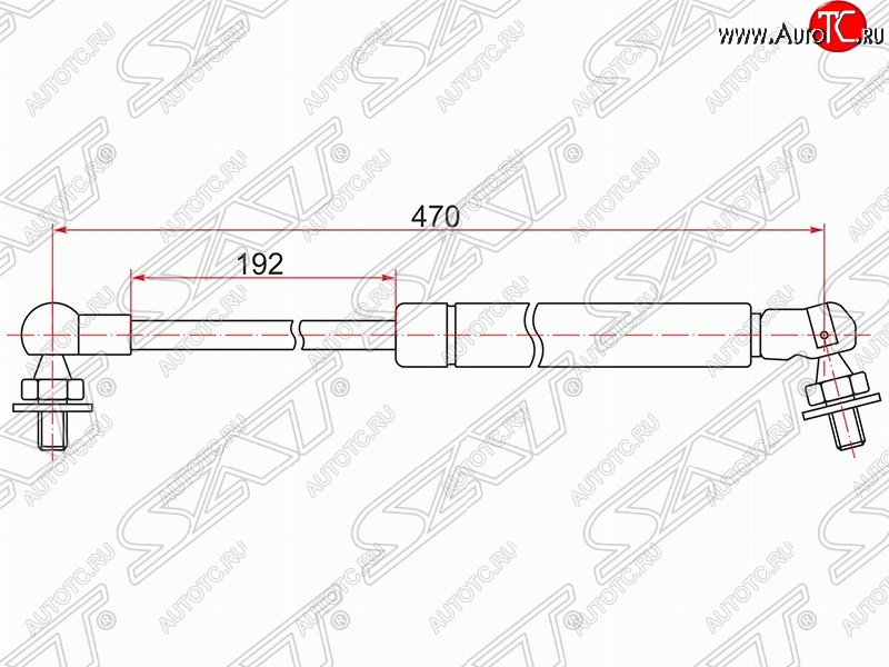 1 039 р. Газовый упор капота SAT  Toyota Chaser - Mark 2  X90  с доставкой в г. Краснодар