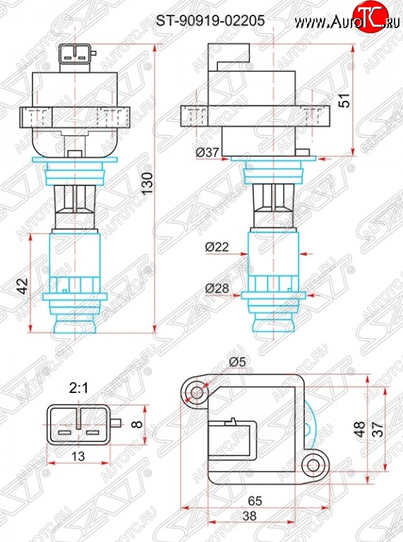 1 549 р. Катушка зажигания SAT  Toyota Chaser - Soarer  3  с доставкой в г. Краснодар