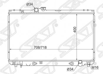 5 849 р. Радиатор двигателя SAT Toyota Mark 2 X110 седан дорестайлинг (2000-2002)  с доставкой в г. Краснодар. Увеличить фотографию 1
