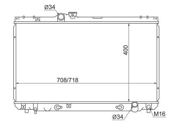 Радиатор двигателя SAT Toyota Mark 2 X100 седан (1996-2000)
