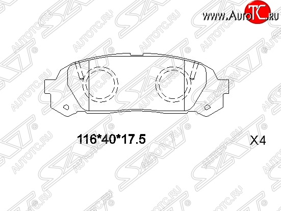 1 299 р. Колодки тормозные SAT (задние)  Toyota Chaser - Mark 2  X100  с доставкой в г. Краснодар