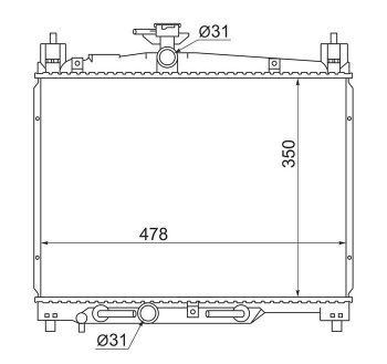 Радиатор двигателя SAT Toyota Echo XP10 седан дорестайлинг (1999-2002)