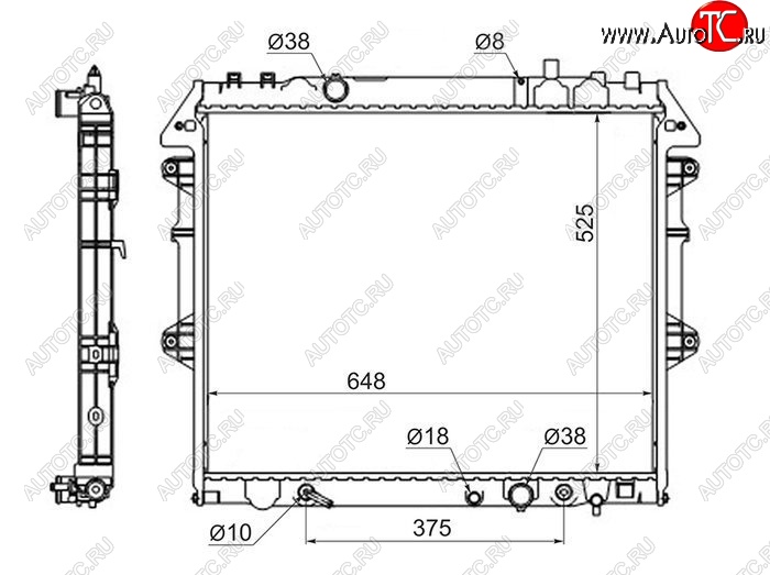 5 449 р. Радиатор двигателя SAT Toyota Hilux AN20,AN30  2-ой рестайлинг (2011-2016)  с доставкой в г. Краснодар