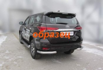 8 999 р. Уголки d76 Toyota Fortuner AN160 дорестайлинг (2015-2020) (Цвет: серебристый)  с доставкой в г. Краснодар. Увеличить фотографию 1