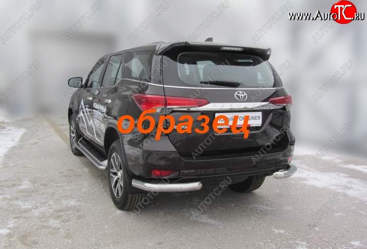 8 999 р. Уголки d76 Toyota Fortuner AN160 дорестайлинг (2015-2020) (Цвет: серебристый)  с доставкой в г. Краснодар