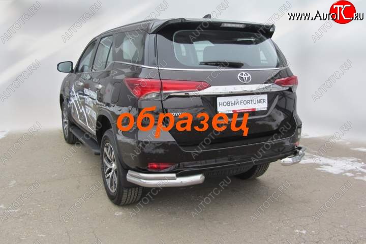 14 999 р. Уголки d76+d42 двойные Toyota Fortuner AN160 дорестайлинг (2015-2020) (Цвет: серебристый)  с доставкой в г. Краснодар