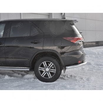 30 099 р. Защита заднего бампера (Ø76 мм уголки, нержавейка) SLITKOFF Toyota Fortuner AN160 дорестайлинг (2015-2020)  с доставкой в г. Краснодар. Увеличить фотографию 3