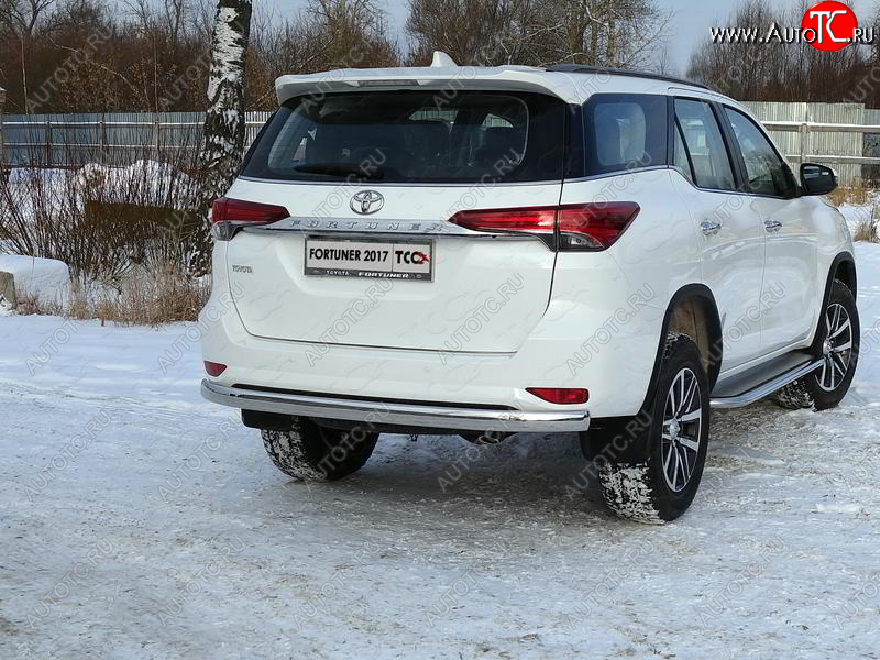 23 899 р. Защита заднего бампера (овальная) ТСС(нержавейка d 75х42 мм) Toyota Fortuner AN160 дорестайлинг (2015-2020)  с доставкой в г. Краснодар