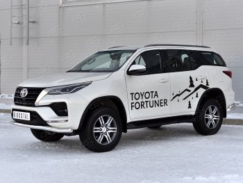 21 949 р. Защита переднего бампера (Ø63 мм, нержавейка) SLITKOFF  Toyota Fortuner  AN160 (2020-2024) рестайлинг  с доставкой в г. Краснодар. Увеличить фотографию 3