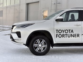 21 949 р. Защита переднего бампера (Ø63 мм, нержавейка) SLITKOFF  Toyota Fortuner  AN160 (2020-2024) рестайлинг  с доставкой в г. Краснодар. Увеличить фотографию 4