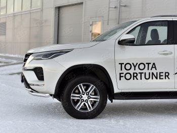 22 999 р. Защита переднего бампера (2 трубы Ø63 и 42 мм, нержавейка) SLITKOFF  Toyota Fortuner  AN160 (2020-2025) рестайлинг  с доставкой в г. Краснодар. Увеличить фотографию 4