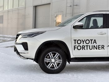 16 699 р. Защита переднего бампера (Ø75х42 мм, нержавейка) Russtal Toyota Fortuner AN160 рестайлинг (2020-2025)  с доставкой в г. Краснодар. Увеличить фотографию 4