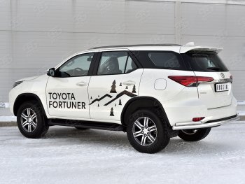 21 399 р. Защита заднего бампера (2 трубы Ø63 и 42 мм, нержавейка) SLITKOFF  Toyota Fortuner  AN160 (2020-2025) рестайлинг  с доставкой в г. Краснодар. Увеличить фотографию 3