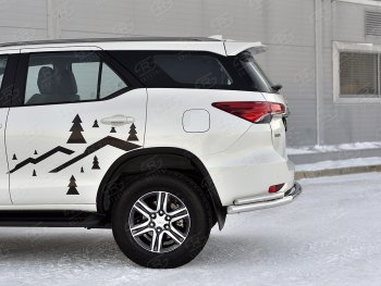 21 399 р. Защита заднего бампера (2 трубы Ø63 и 42 мм, нержавейка) SLITKOFF  Toyota Fortuner  AN160 (2020-2025) рестайлинг  с доставкой в г. Краснодар. Увеличить фотографию 4