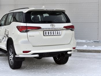 17 949 р. Защита заднего бампера (Ø63 мм уголки, нержавейка) SLITKOFF  Toyota Fortuner  AN160 (2020-2025) рестайлинг  с доставкой в г. Краснодар. Увеличить фотографию 2