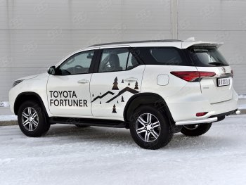 17 949 р. Защита заднего бампера (Ø63 мм уголки, нержавейка) SLITKOFF  Toyota Fortuner  AN160 (2020-2025) рестайлинг  с доставкой в г. Краснодар. Увеличить фотографию 4