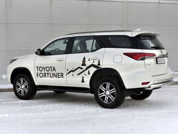 23 549 р. Защита заднего бампера (Ø76 и 42 мм, нержавейка) SLITKOFF  Toyota Fortuner  AN160 (2020-2024) рестайлинг  с доставкой в г. Краснодар. Увеличить фотографию 3