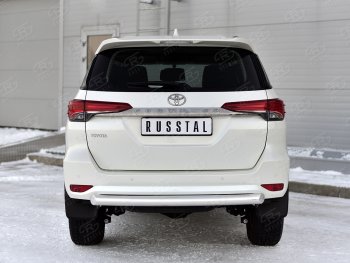 17 999 р. Защита заднего бампера SLITKOFF d76 дуга  Toyota Fortuner  AN160 (2020-2025) рестайлинг  с доставкой в г. Краснодар. Увеличить фотографию 2