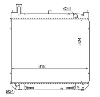 Радиатор двигателя SAT Toyota Granvia xH10 дорестайлинг (1995-1997)