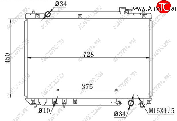 8 849 р. Радиатор двигателя SAT Toyota Highlander XU20 рестайлинг (2003-2007)  с доставкой в г. Краснодар