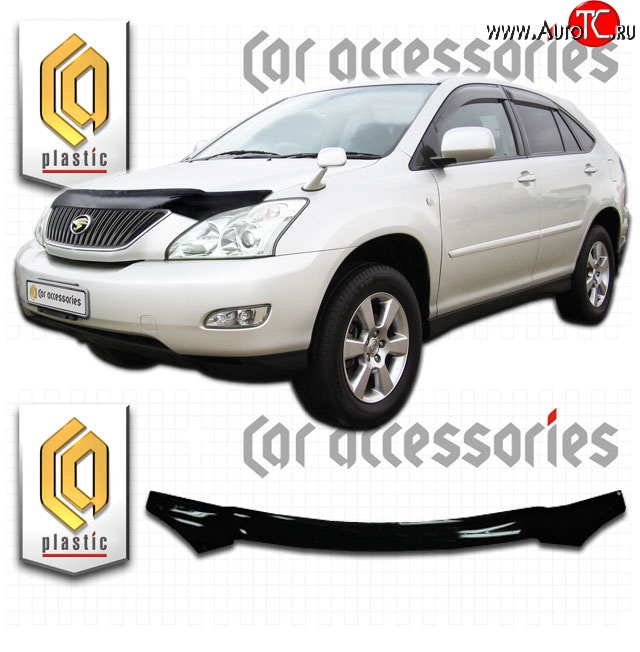 2 079 р. Дефлектор капота CA-Plastic  Toyota Harrier  XU30 (2003-2013) (Classic черный, Без надписи)  с доставкой в г. Краснодар