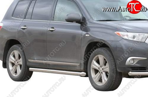 26 999 р. Защита порогов ТехноСфера (Техно Сфера) (нержавейка, 63.5 mm) Toyota Highlander XU40 рестайлинг (2010-2013)  с доставкой в г. Краснодар